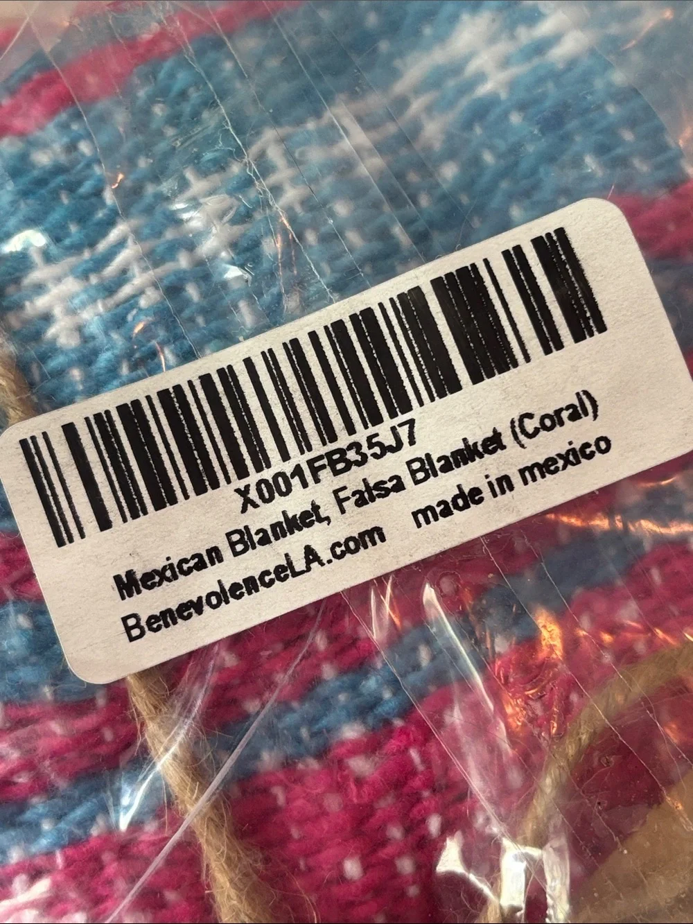 BRAND NEW cotton candy pink & blue boho Mexican blanket * beach * yoga *